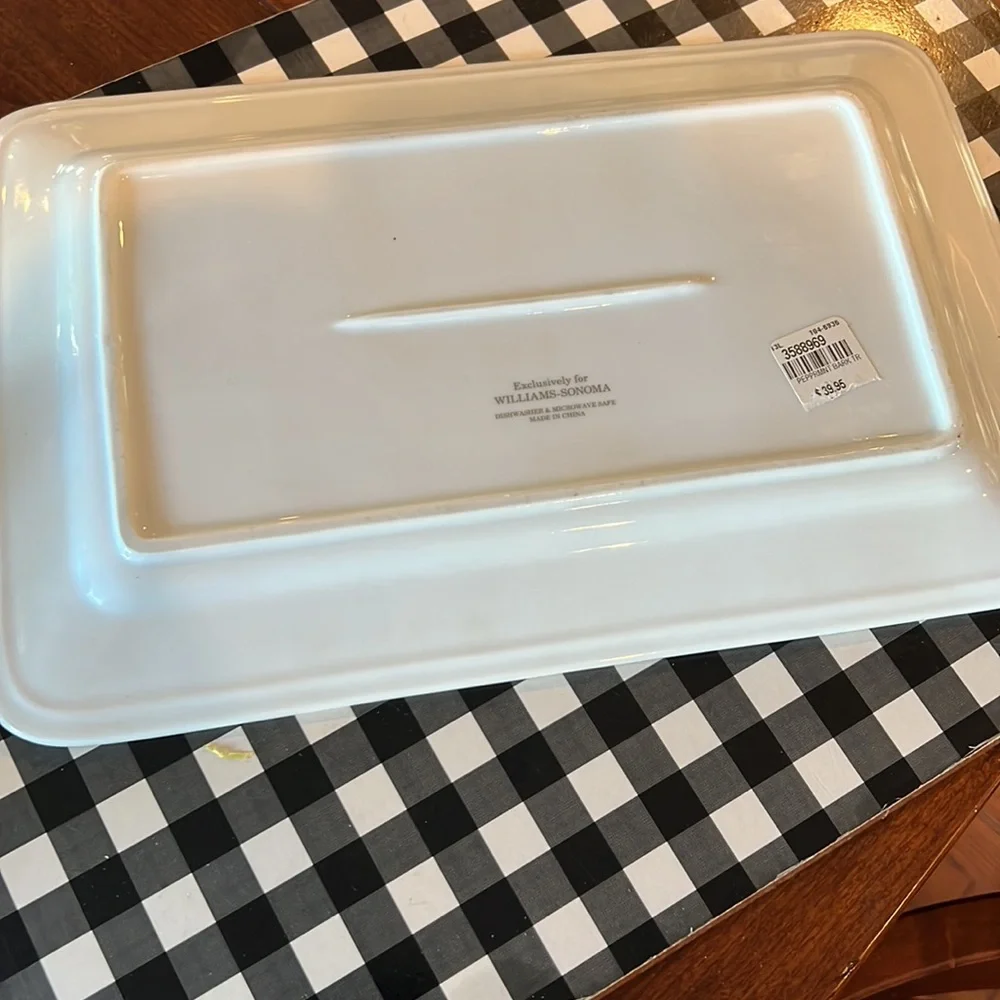 Williams Sonoma Ceramic Peppermint Bark Tray